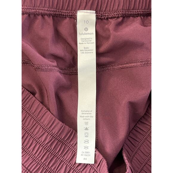 Lululemon Burgundy Wide Leg Split Hem Pants Women's Size 10 EUC - Picture 2 of 10